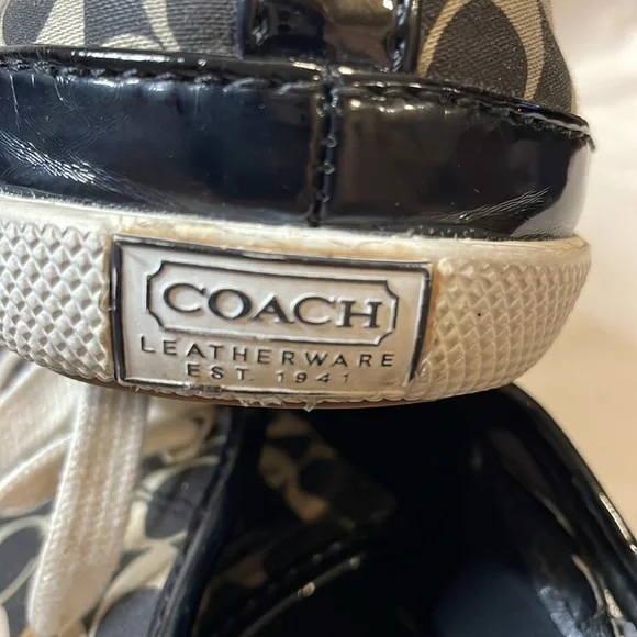 Coach Black And White Sneakers Women Size 8.5 - Picture 3 of 9